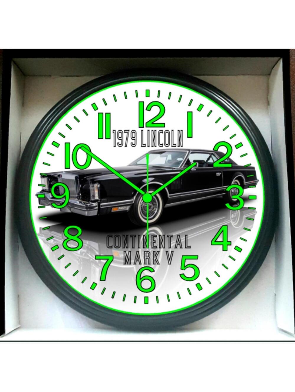 1979 Lincoln Continental V Glow In The Dark Wall Clock New!